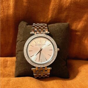 Michael Kors Silver Watch with Crystal Detailing